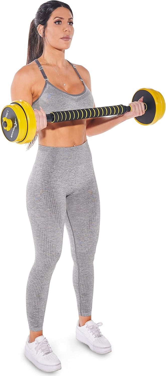 image:imageProsourceFit Adjustable Dumbbell amp Barbell Weight Set 2in1 Free Weights Available Home Gym EquipmentYellow 22lb