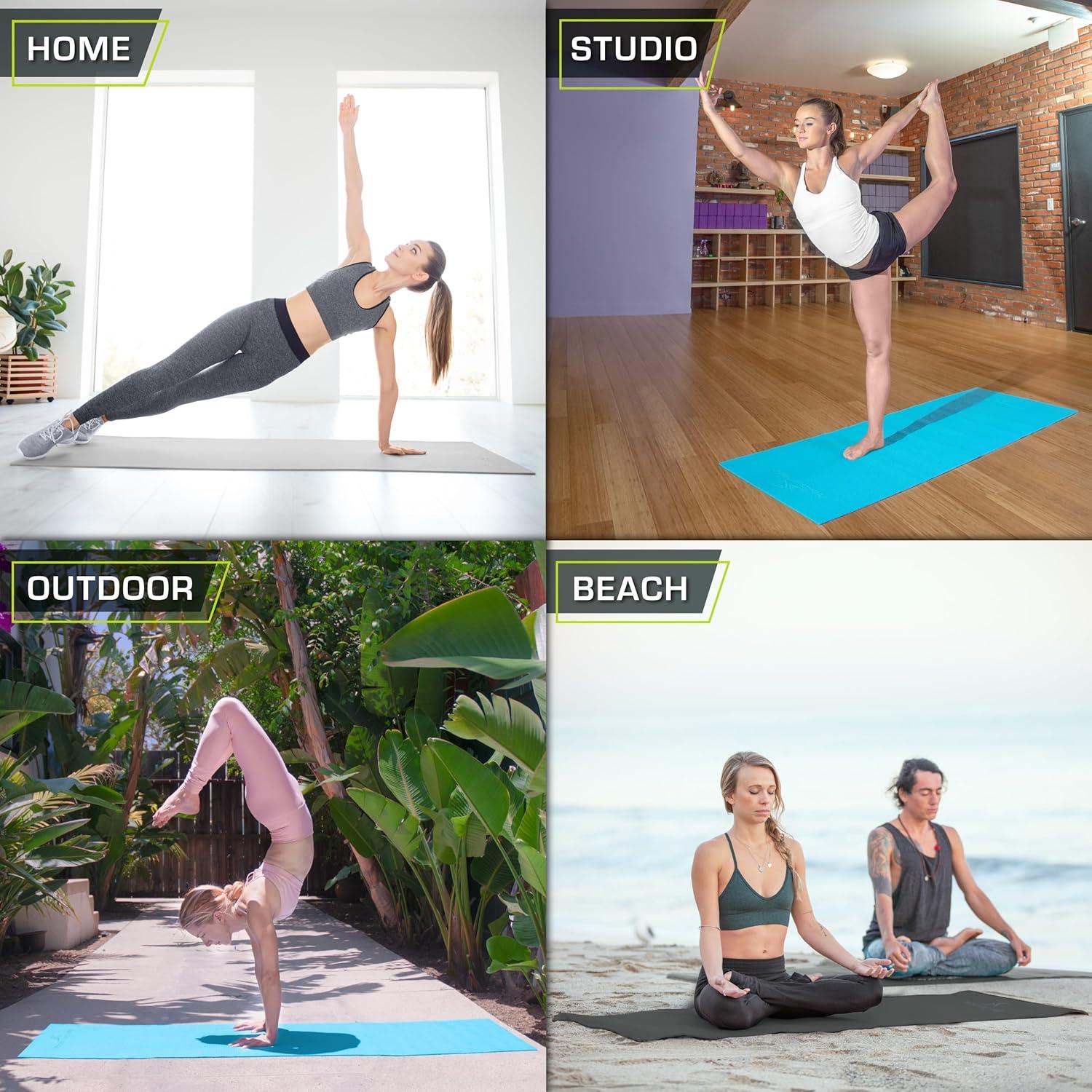 image:imageProsourceFit Classic Yoga Mat 18 3mm Thick Extra Long 72Inch Lightweight Fitness Mat with NonSlip Grip for Yoga Pilates ExerciseGrey