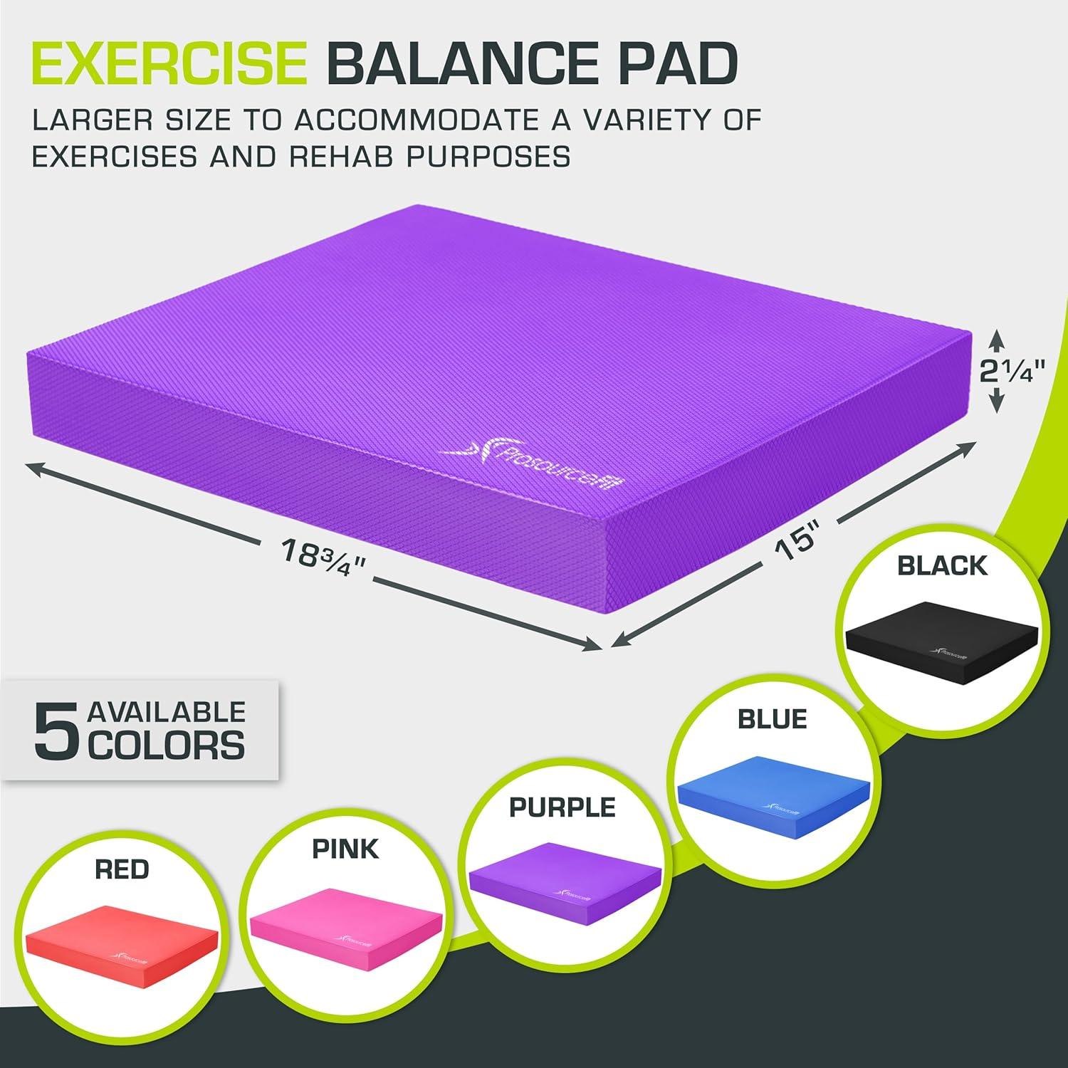 image:imageProsourceFit Exercise Balance Pad NonSlip Cushioned Foam Mat amp Knee Pad for Fitness and Stability Training Yoga Physical TherapyPurple
