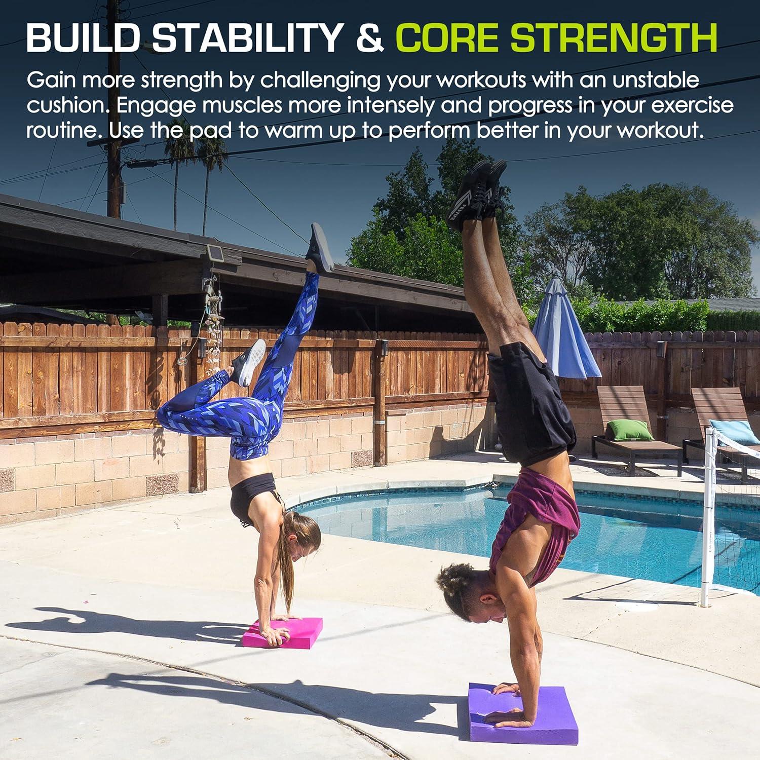 image:imageProsourceFit Exercise Balance Pad NonSlip Cushioned Foam Mat amp Knee Pad for Fitness and Stability Training Yoga Physical TherapyPurple