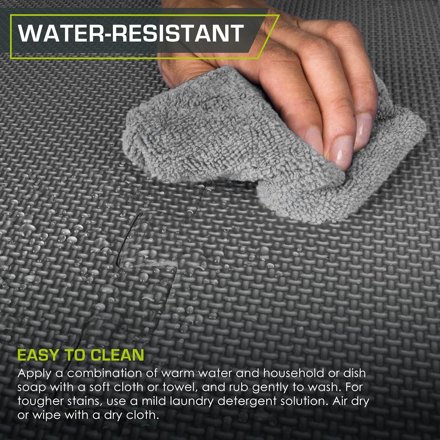 image:imageProsourceFit Extra Thick Puzzle Exercise Mat and 1 EVA Foam Interlocking Tiles for Protective Cushioned Workout Flooring for Home and Gym EquipmentGrey 34 Inch 24 Sq Ft 6 Tiles