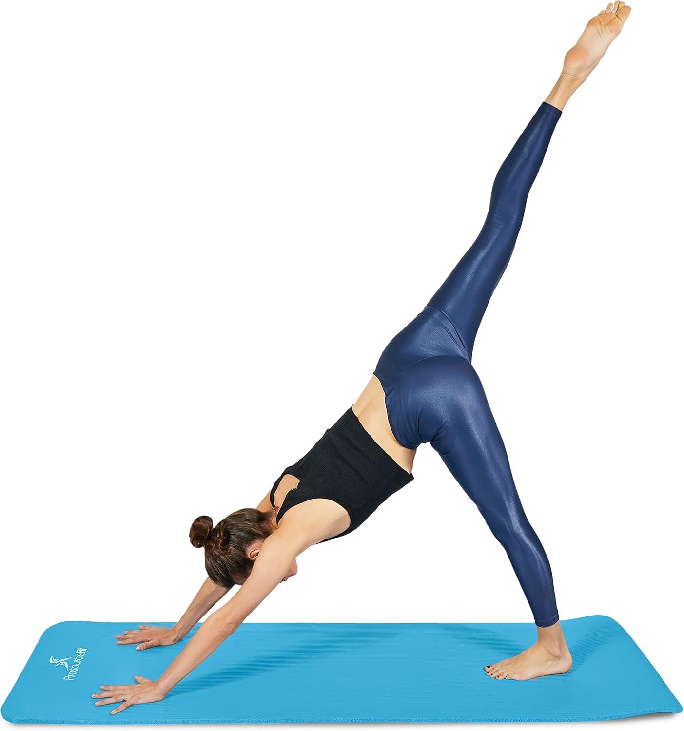 image:imageProsourceFit Extra Thick Yoga and Pilates Mat 13mm or 1 25mm 71inch Long High Density Exercise Mat with Comfort Foam and Carrying StrapAqua