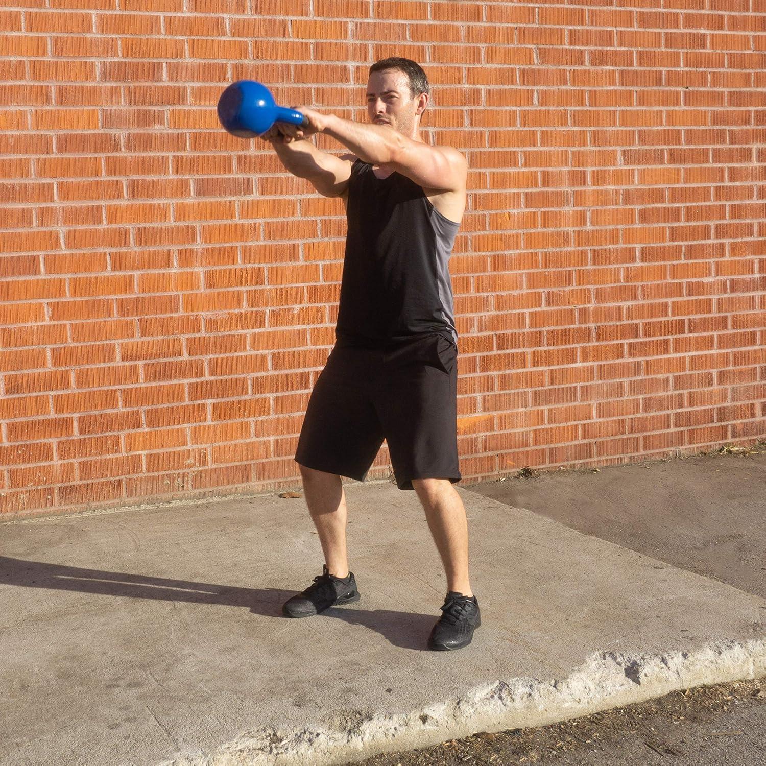 image:imageProsourceFit Vinyl Coated Cast Iron Kettlebells for Full Body Fitness WorkoutsBlue