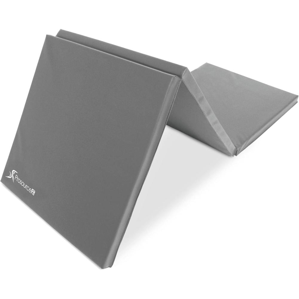 image:imageProSource TriFold Folding Thick Exercise Mat 6x2 with Carrying Handles for MMA Gymnastics Stretching Core WorkoutsGrey