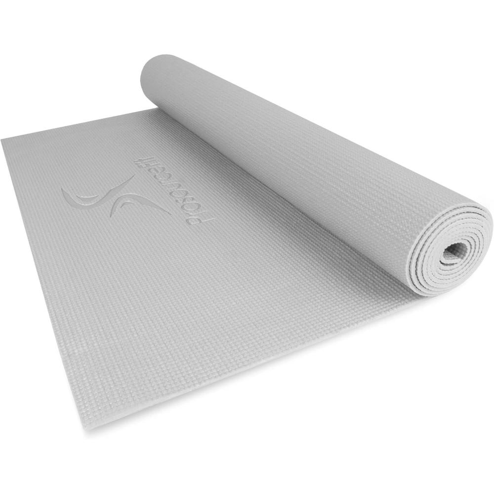 image:imageProsourceFit Classic Yoga Mat 18 3mm Thick Extra Long 72Inch Lightweight Fitness Mat with NonSlip Grip for Yoga Pilates ExerciseGrey