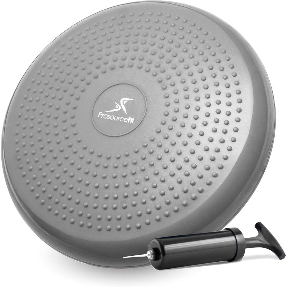 image:imageProsourceFit Core Balance Disc Trainer 14 Diameter with Pump for Improving Posture Fitness StabilityGrey
