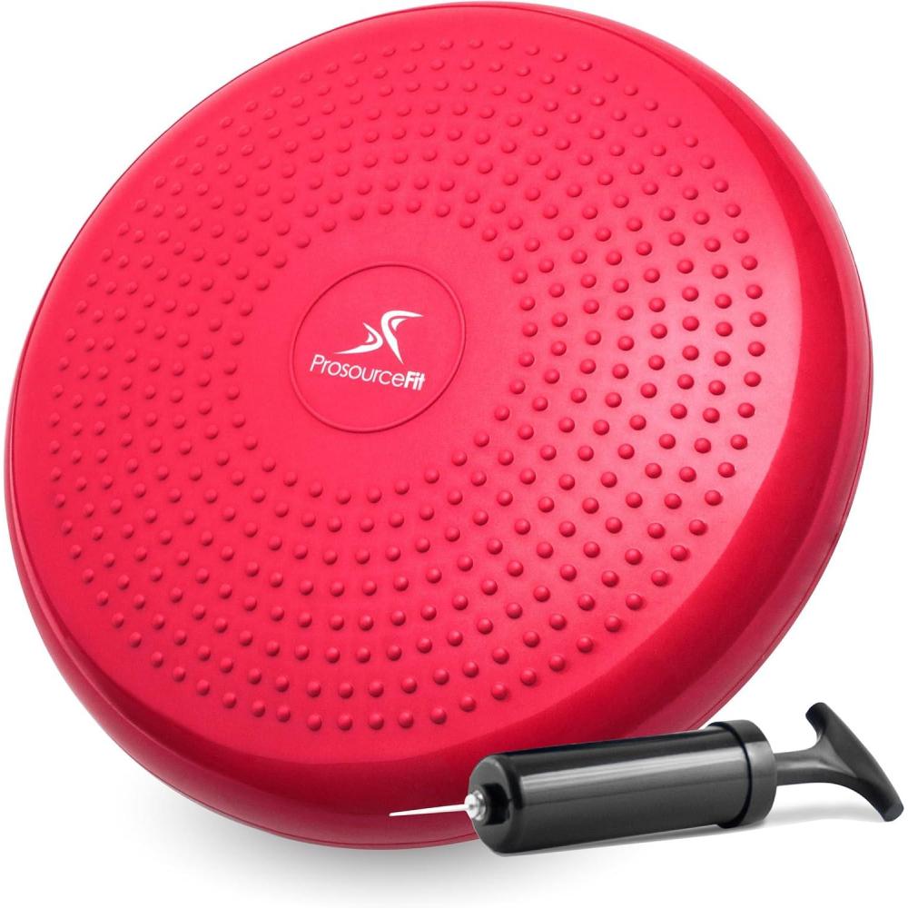 image:imageProsourceFit Core Balance Disc Trainer 14 Diameter with Pump for Improving Posture Fitness StabilityRed