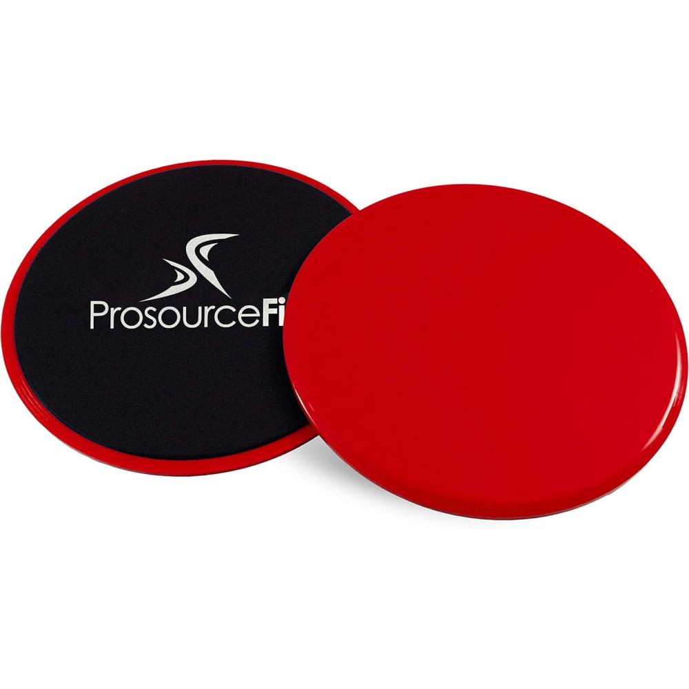 image:imageProsourceFit Core Sliding Exercise Discs DualSided Sliders for Use on Any Surface at Home or Gym for FullBody Workouts Set of 2Red