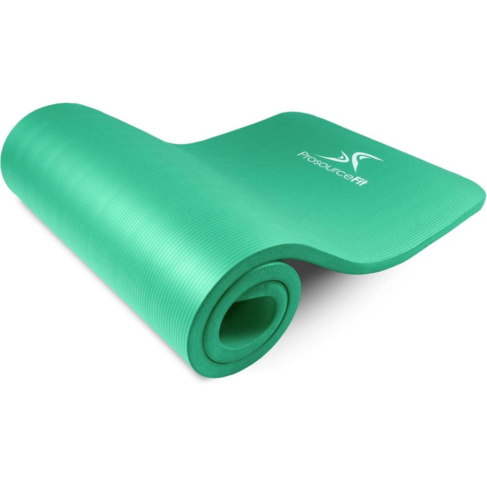 image:imageProsourceFit Extra Thick Yoga and Pilates Mat  13mm or 1 25mm 71inch Long High Density Exercise Mat with Comfort Foam and Carrying StrapGreen
