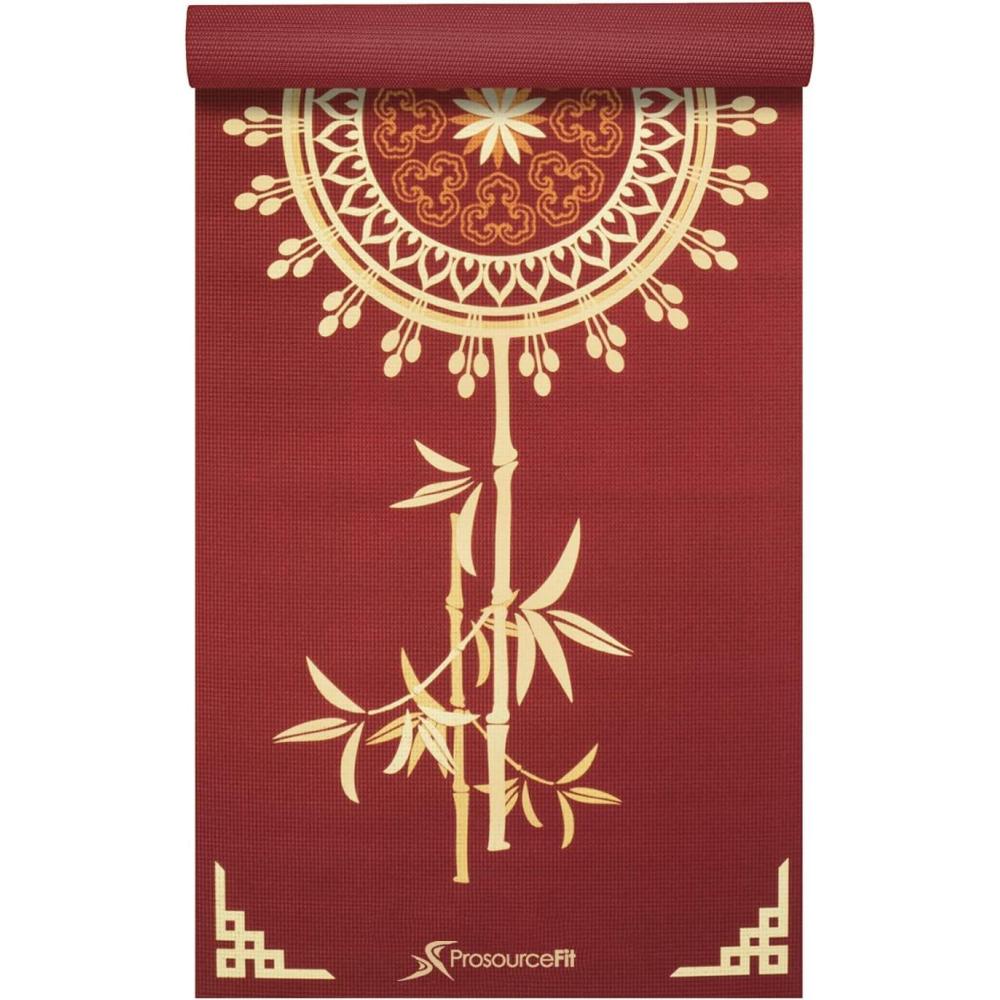 image:imageProsourceFit Feather Yoga Mat 316 5mm Thick Workout Surface with Exclusive Printed Designs for Stylish Comfort Stability and Balance NonSlip Option for Yoga and PilatesTao Red