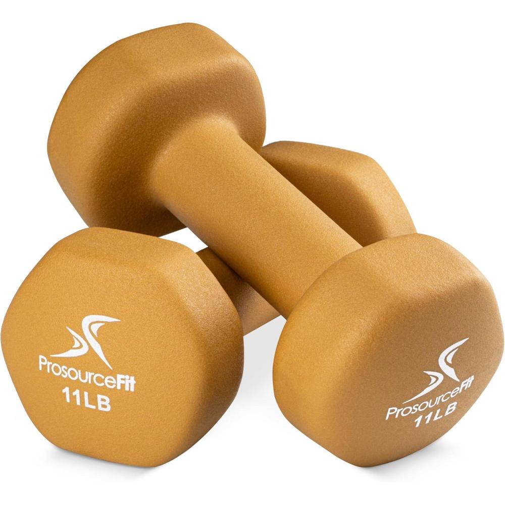 image:imageProsourceFit Neoprene Dumbbell Coated for NonSlip GripBrown 11LB