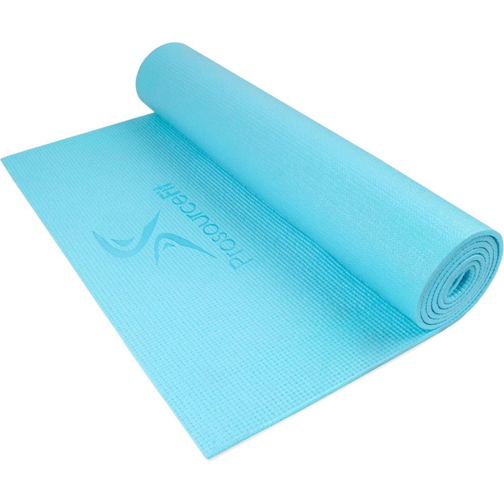 image:imageProsourceFit Original Yoga Exercise Mat  6mm Thick for Comfort and Stability with Carrying Straps Non Slip Multiple ColorsAqua