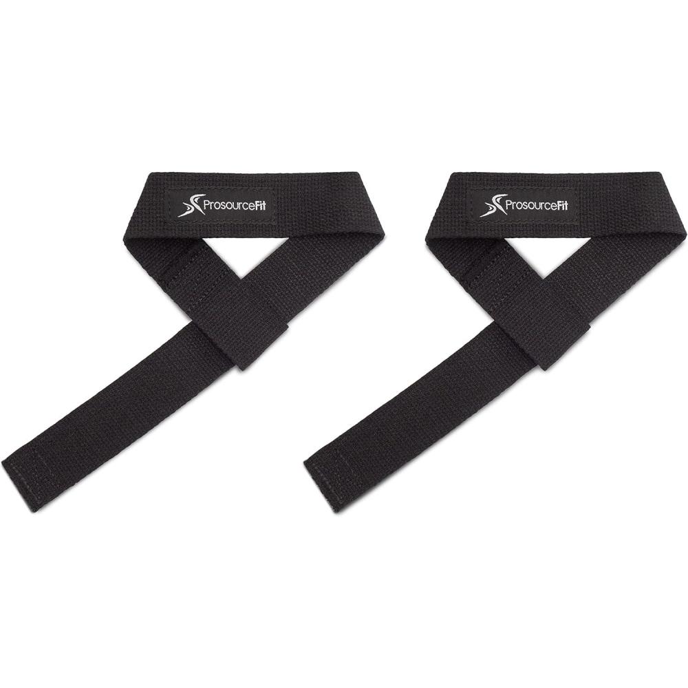 image:imageProsourceFit Pair of Weight Lifting Straps for Men and Women Adjustable Cotton Straps for Improved GripBlack
