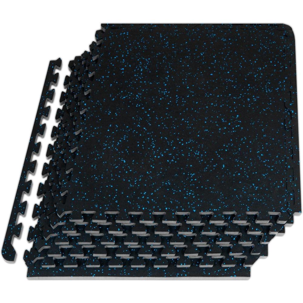 image:imageProsourceFit Rubber Top Exercise Puzzle Mat inch or inch EVA Foam Interlocking Tiles for Home Gym Protective Flooring for Equipment and Workouts Available in 24 SQ FT or 48 SQ FTBlue 12 Inch 24 Sq Ft 6 Tiles