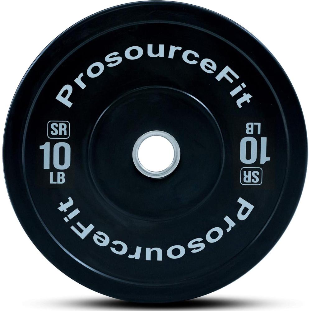 image:imageProsourceFit Solid Rubber Bumper Plates Sold Individually with Steel Insert for Strength Training and Cross Conditioning Power Lifting10lb