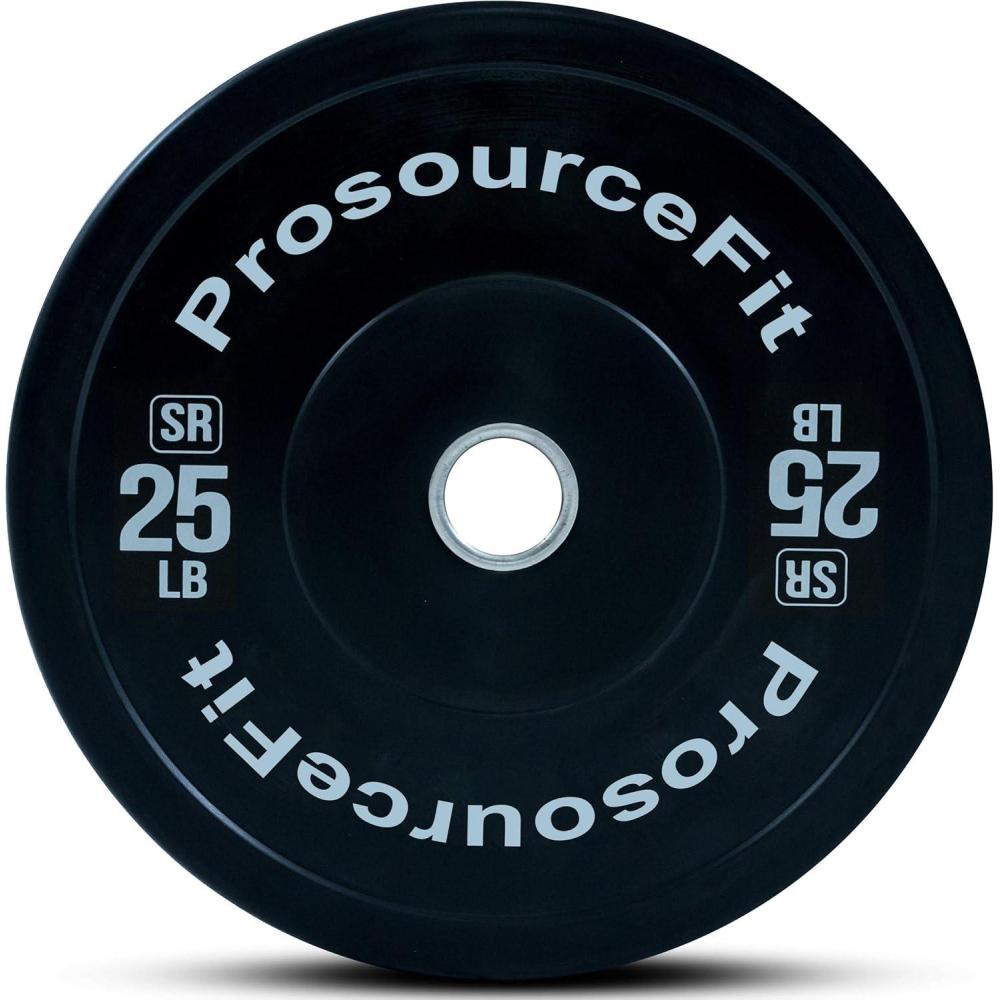 image:imageProsourceFit Solid Rubber Bumper Plates Sold Individually with Steel Insert for Strength Training and Cross Conditioning Power Lifting25lb