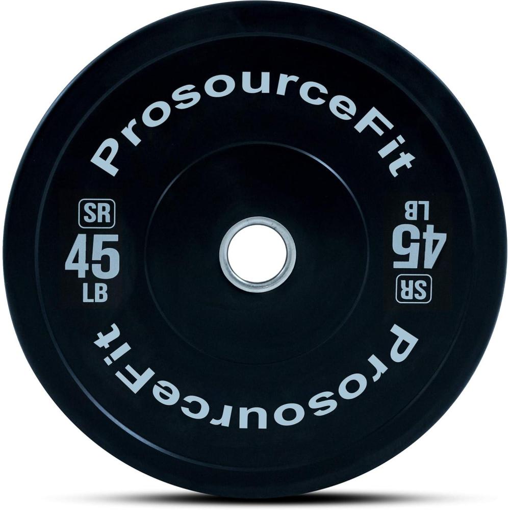 image:imageProsourceFit Solid Rubber Bumper Plates Sold Individually with Steel Insert for Strength Training and Cross Conditioning Power Lifting45lb