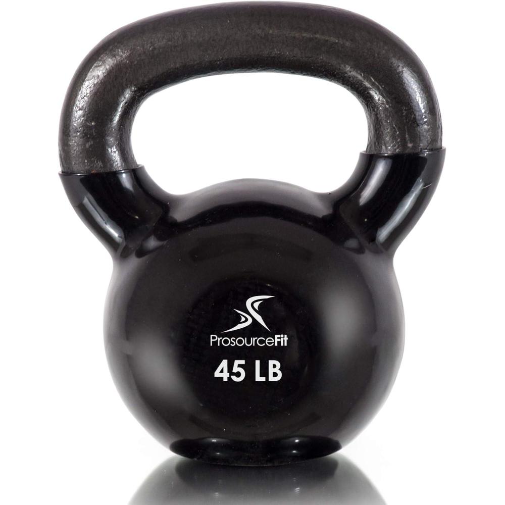 image:imageProsourceFit Vinyl Coated Cast Iron Kettlebells for Full Body Fitness WorkoutsBlack