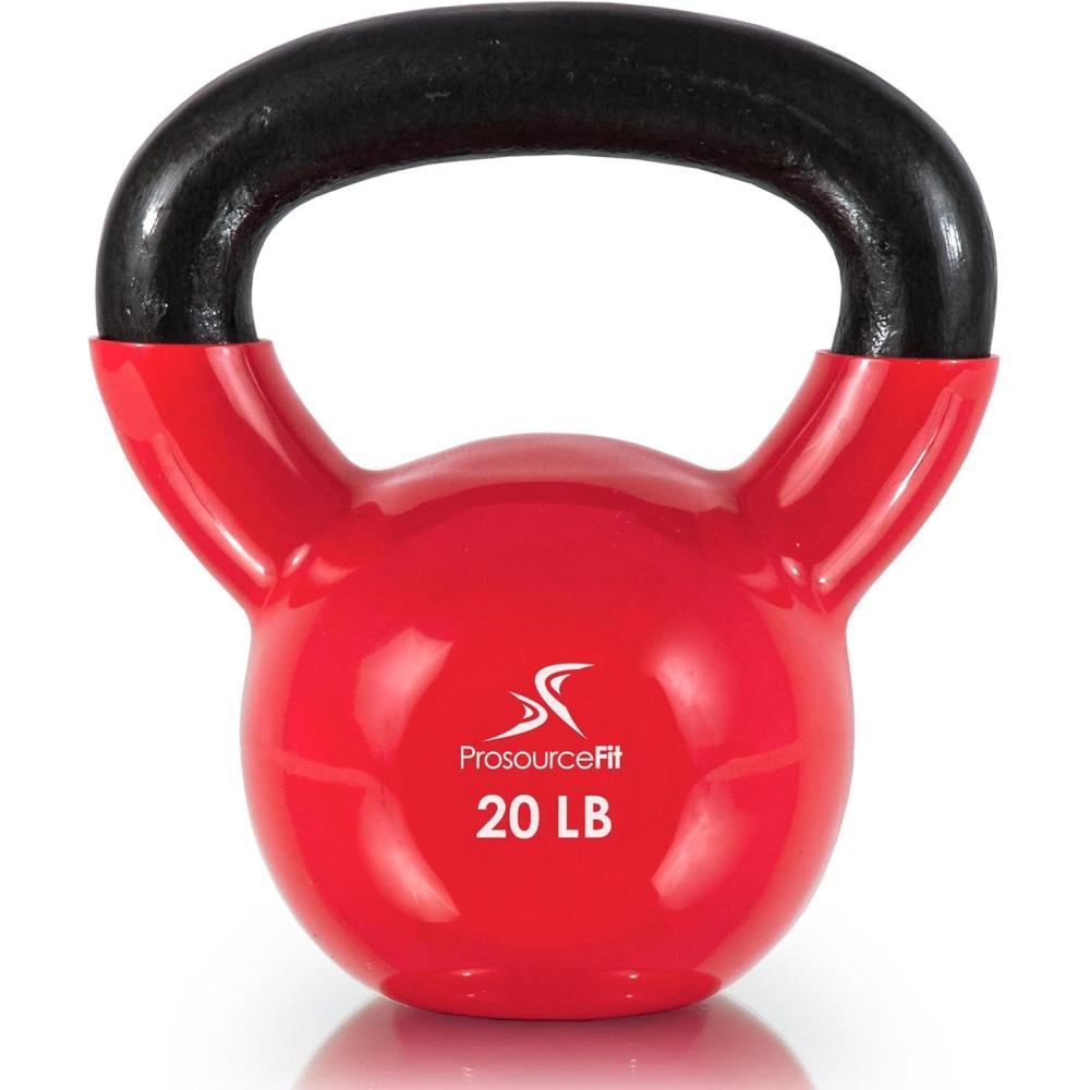 image:imageProsourceFit Vinyl Coated Cast Iron Kettlebells for Full Body Fitness WorkoutsRed