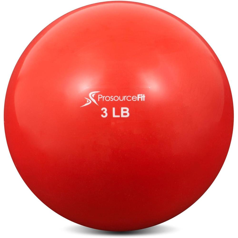 image:imageProsourceFit Weighted Toning Exercise Balls for Pilates Yoga Strength Training and Physical Therapy 2 lb to 8 lb Color CodedRed 3lb