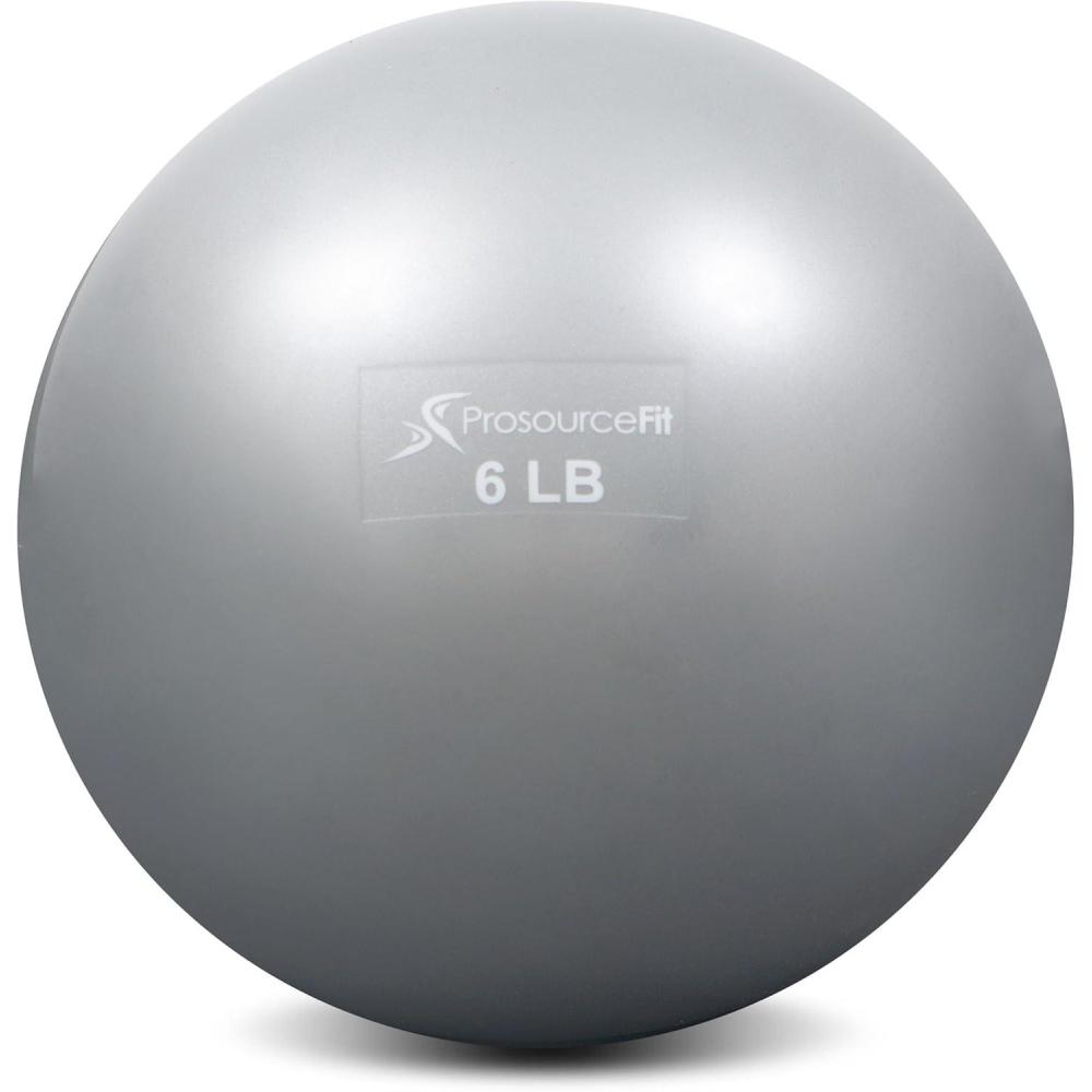 image:imageProsourceFit Weighted Toning Exercise Balls for Pilates Yoga Strength Training and Physical Therapy 2 lb to 8 lb Color CodedSilver 6lb