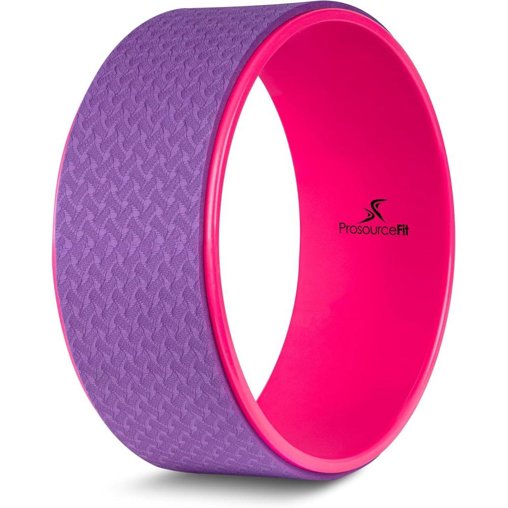 image:imageProsourceFit Yoga Wheel Prop 12 for Improving Yoga Poses Backbends Flexibility Balance Stretching RelaxationPurplePink