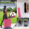 ProSource Tri-Fold Folding Thick Exercise Mat 6’x2’ with Carrying Handles for MMA, Gymnastics, Stretching, Core Workouts(Pink)