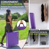 ProSource Tri-Fold Folding Thick Exercise Mat 6’x2’ with Carrying Handles for MMA, Gymnastics, Stretching, Core Workouts(Purple)