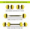 ProsourceFit Adjustable Dumbbell & Barbell Weight Set, 2-in-1 Free Weights Available, Home Gym Equipment(Yellow 22lb)