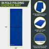 ProsourceFit Bi-Fold Folding Thick Exercise Mat 6’x2’ with Carrying Handles for MMA, Gymnastics Core Workouts(Blue)
