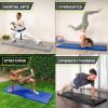 ProsourceFit Bi-Fold Folding Thick Exercise Mat 6’x2’ with Carrying Handles for MMA, Gymnastics Core Workouts(Grey)