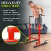 ProsourceFit Dip Stand Station, Heavy Duty Ultimate Body Press Bar with Safety Connector for Tricep Dips(Red)