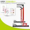 ProsourceFit Dip Stand Station, Heavy Duty Ultimate Body Press Bar with Safety Connector for Tricep Dips(Red)