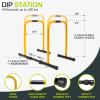 ProsourceFit Dip Stand Station, Heavy Duty Ultimate Body Press Bar with Safety Connector for Tricep Dips(Yellow)
