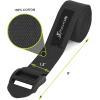 ProsourceFit Durable Cotton Cinch Buckle Yoga Strap for Stretching, Flexibility & Physical Therapy(Black)