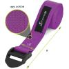 ProsourceFit Durable Cotton Cinch Buckle Yoga Strap for Stretching, Flexibility & Physical Therapy(Purple)