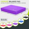 ProsourceFit Exercise Balance Pad, Non-Slip Cushioned Foam Mat & Knee Pad for Fitness and Stability Training, Yoga, Physical Therapy(Purple)