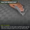 ProsourceFit Exercise Puzzle Mat ½-in, Checkered EVA Foam Floor Tiles w/Non-Slip Texture, Gym Mat w/Interlocking Foam Tiles for Adjustable Surface, Shock Absorbing, Waterproof Gym Flooring, Red(Grey – 1 Inch – 6 Tiles – 24 Sq Ft)