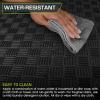 ProsourceFit Exercise Puzzle Mat ½-in, Checkered EVA Foam Floor Tiles w/Non-Slip Texture, Gym Mat w/Interlocking Foam Tiles for Adjustable Surface, Shock Absorbing, Waterproof Gym Flooring, Red(Black – 1/2 Inch – 12 Tiles – 12 Sq Ft)