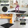ProsourceFit Exercise Puzzle Mat ½-in, Checkered EVA Foam Floor Tiles w/Non-Slip Texture, Gym Mat w/Interlocking Foam Tiles for Adjustable Surface, Shock Absorbing, Waterproof Gym Flooring, Red(Black – 1/2 Inch – 12 Tiles – 12 Sq Ft)