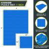 ProsourceFit Exercise Puzzle Mat ½-in, Checkered EVA Foam Floor Tiles w/Non-Slip Texture, Gym Mat w/Interlocking Foam Tiles for Adjustable Surface, Shock Absorbing, Waterproof Gym Flooring, Red(Blue – 1 Inch – 6 Tiles – 24 Sq Ft)