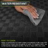ProsourceFit Exercise Puzzle Mat ½-in, Checkered EVA Foam Floor Tiles w/Non-Slip Texture, Gym Mat w/Interlocking Foam Tiles for Adjustable Surface, Shock Absorbing, Waterproof Gym Flooring, Red(Black – 1 Inch – 6 Tiles – 24 Sq Ft)