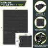 ProsourceFit Exercise Puzzle Mat ½-in, Checkered EVA Foam Floor Tiles w/Non-Slip Texture, Gym Mat w/Interlocking Foam Tiles for Adjustable Surface, Shock Absorbing, Waterproof Gym Flooring, Red(Black – 1 Inch – 6 Tiles – 24 Sq Ft)