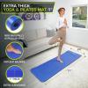 ProsourceFit Extra Thick Yoga and Pilates Mat ½” (13mm) or 1″ (25mm), 71-inch Long High Density Exercise Mat with Comfort Foam and Carrying Strap(Blue)