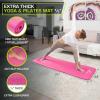 ProsourceFit Extra Thick Yoga and Pilates Mat ½” (13mm) or 1″ (25mm), 71-inch Long High Density Exercise Mat with Comfort Foam and Carrying Strap(Pink)