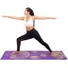 ProsourceFit Feather Yoga Mat 3/16″ (5mm) Thick Workout Surface with Exclusive Printed Designs for Stylish Comfort, Stability, and Balance; Non-Slip Option for Yoga and Pilates(Floret – Purple)