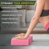 ProsourceFit Foam Yoga Blocks, High Density EVA Yoga Bricks (Set of 2), Pink