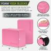 ProsourceFit Foam Yoga Blocks, High Density EVA Yoga Bricks (Set of 2), Pink