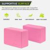 ProsourceFit Foam Yoga Blocks, High Density EVA Yoga Bricks (Set of 2), Pink