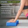 ProsourceFit Foam Yoga Blocks Set of 2, High Density EVA Yoga Bricks, Sturdy Yoga Prop Large Size 4x 6 x 9(Blue)